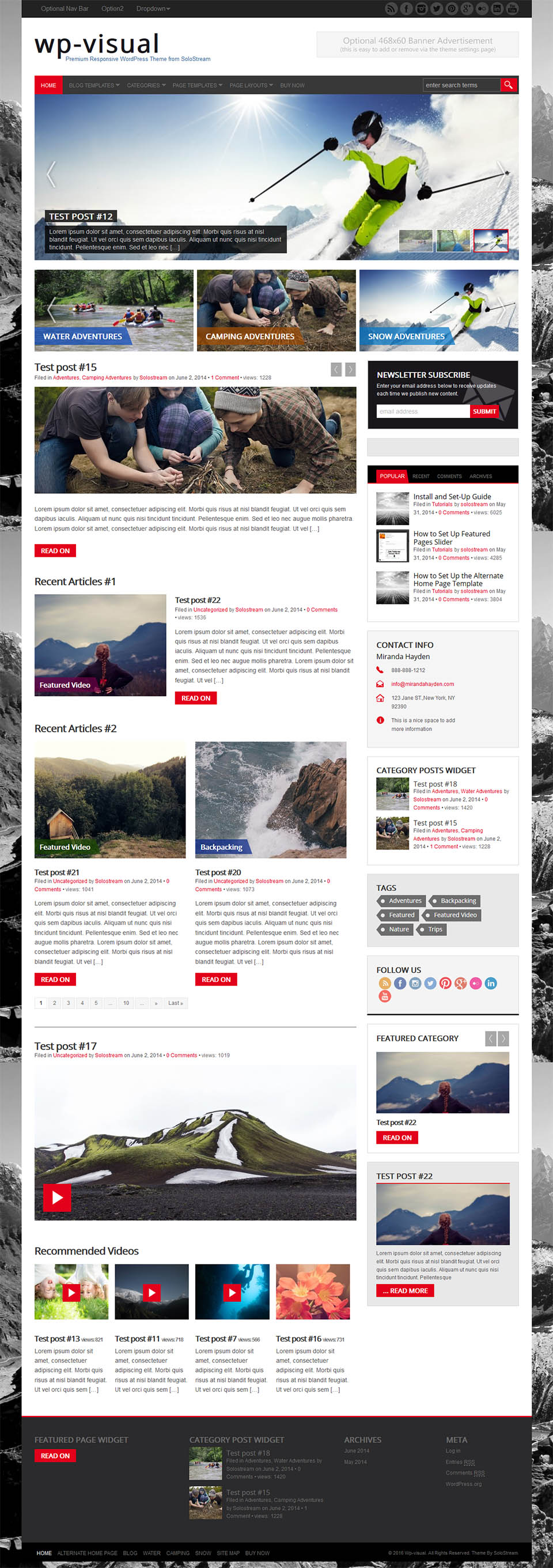 WordPress template SoloStream WP-Visual