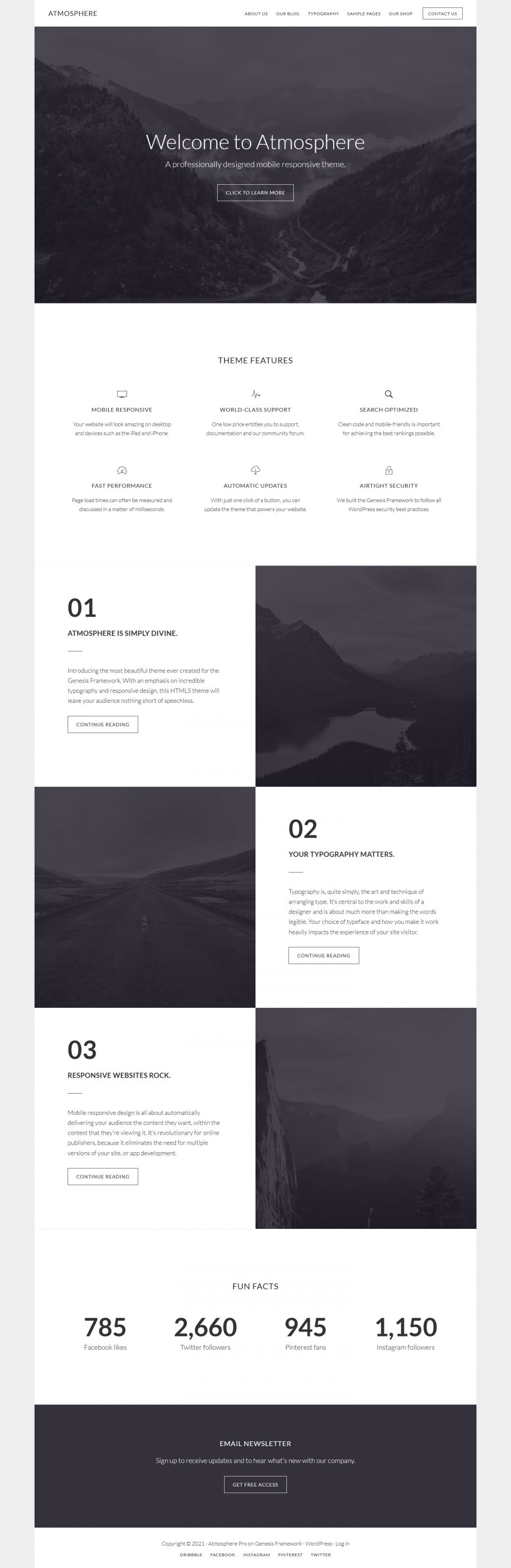 WordPress template StudioPress Atmosphere Pro