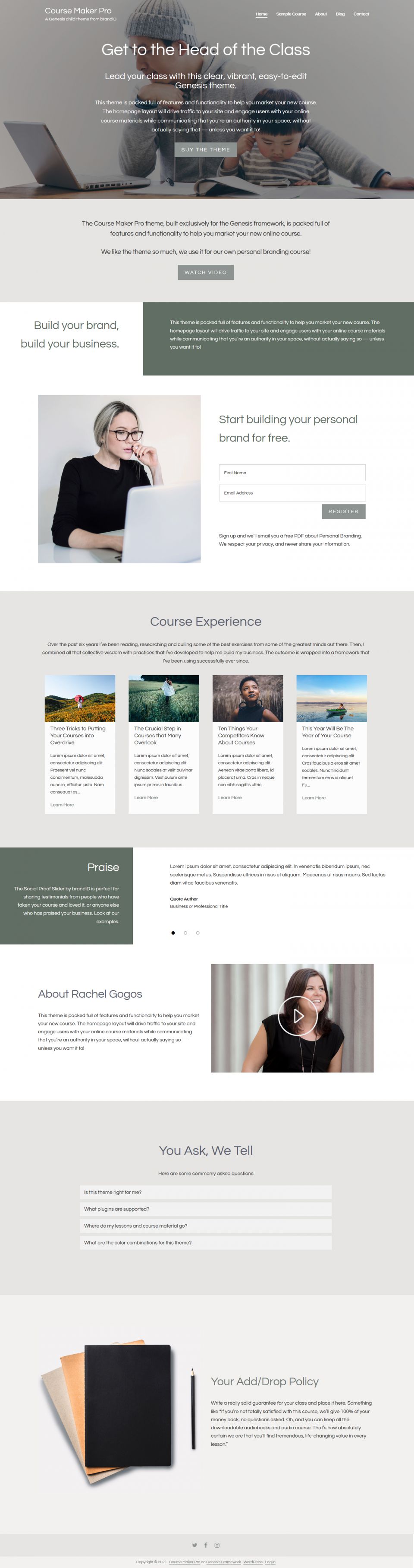 WordPress template StudioPress Course Maker Pro