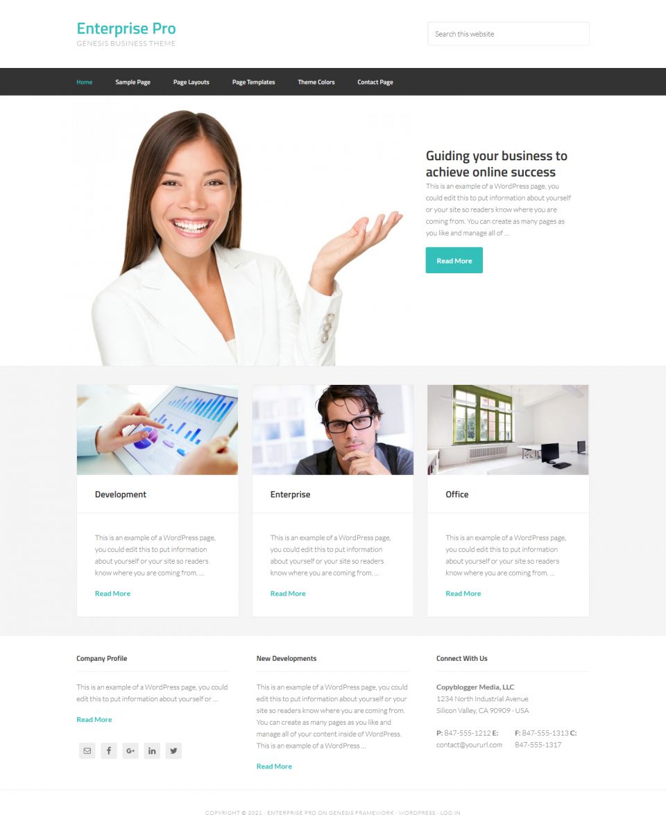 WordPress template StudioPress Enterprise Pro