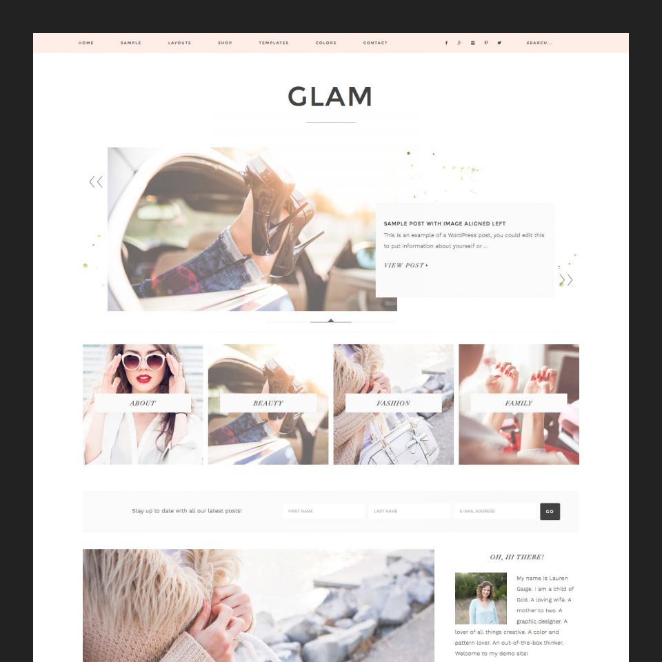 WordPress template StudioPress Glam Pro