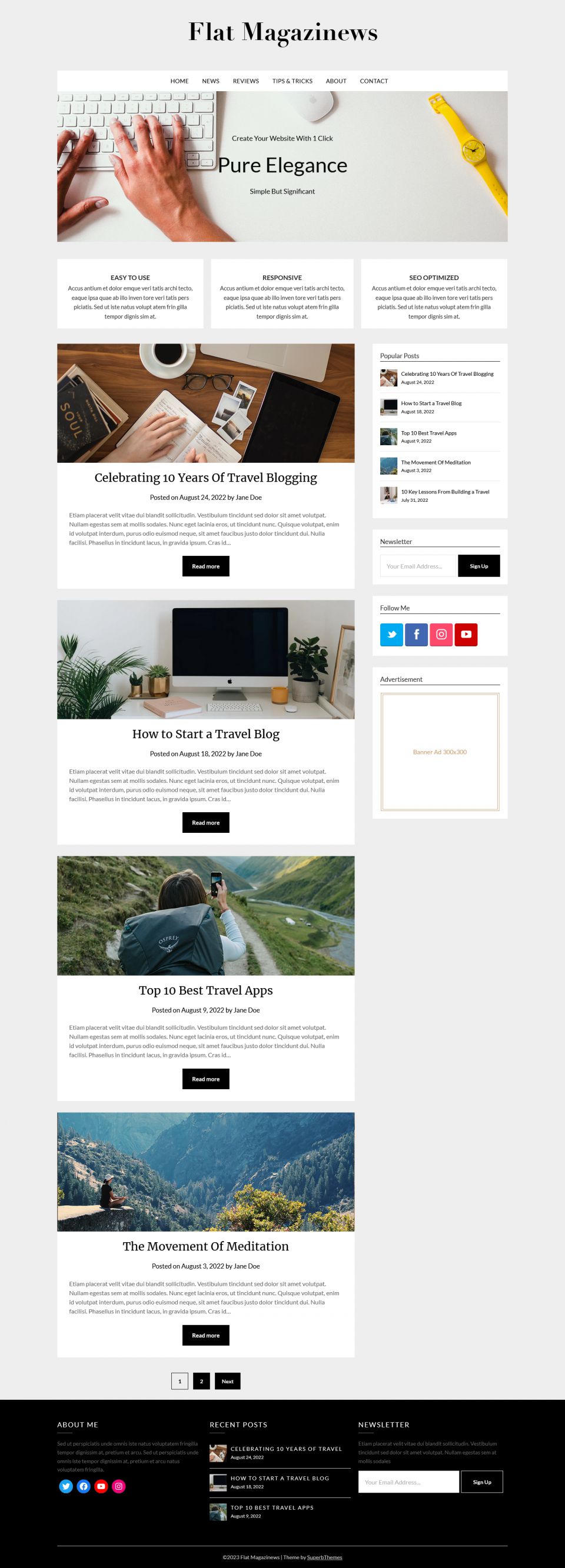 WordPress template Superb Themes Flat Magazinews