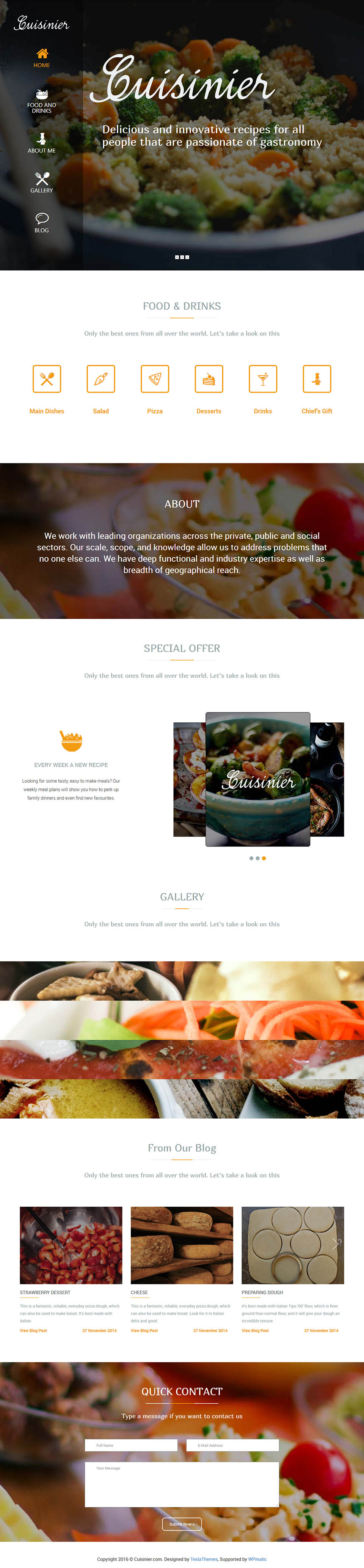 WordPress template TeslaThemes Cuisinier