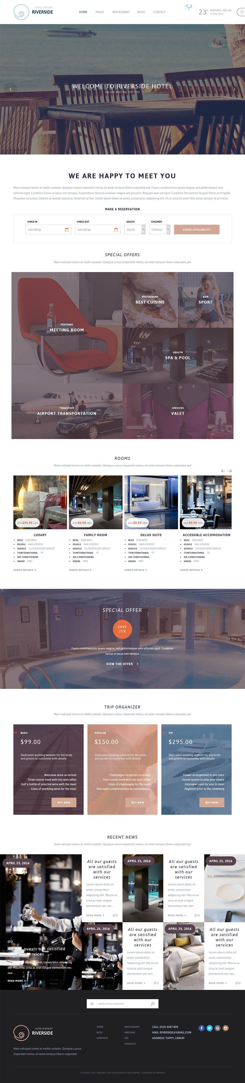 WordPress template TeslaThemes Riverside Resort