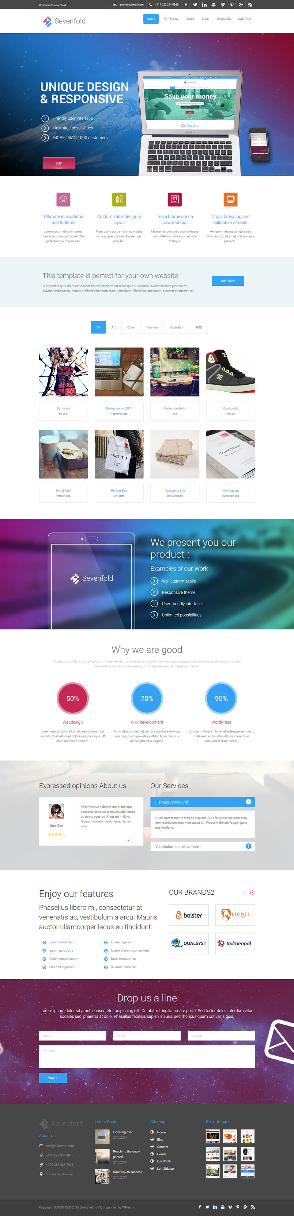 WordPress template TeslaThemes Sevenfold