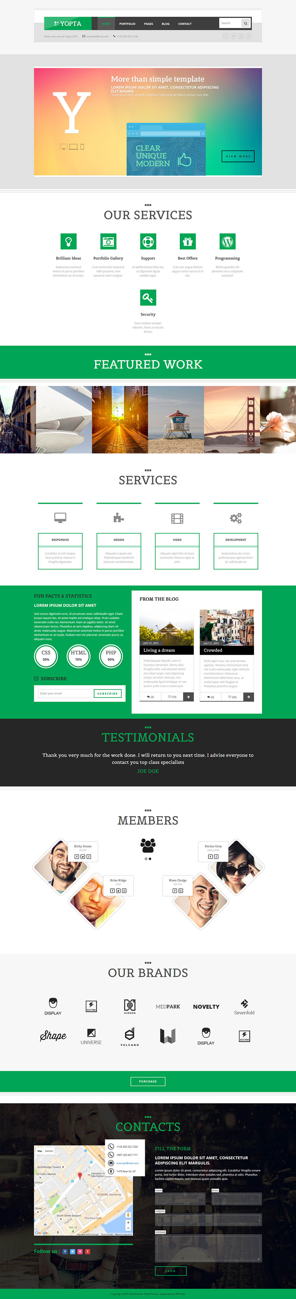 WordPress template TeslaThemes Yopta