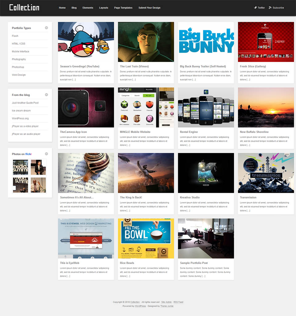 WordPress template Theme Junkie Collection