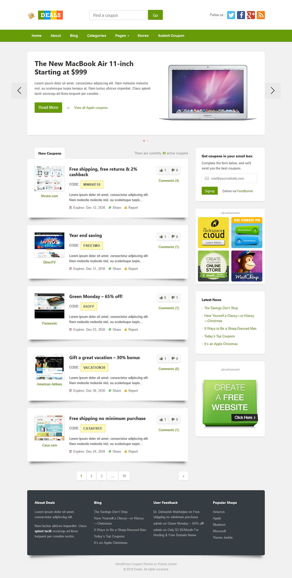 WordPress template Theme Junkie Deals