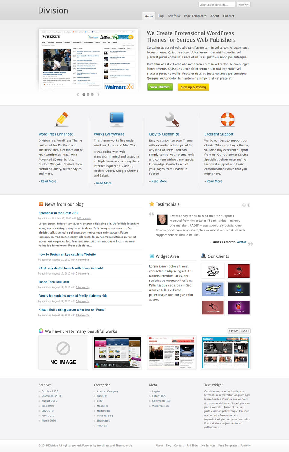 WordPress template Theme Junkie Division