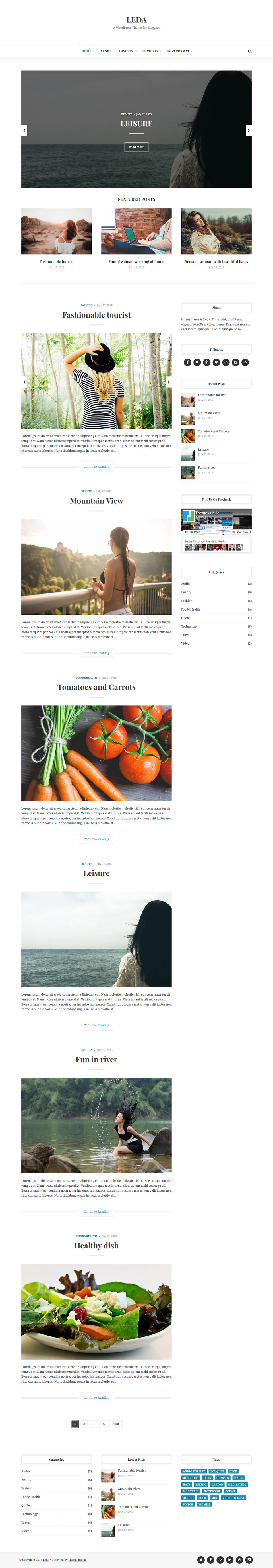 WordPress template Theme Junkie Leda