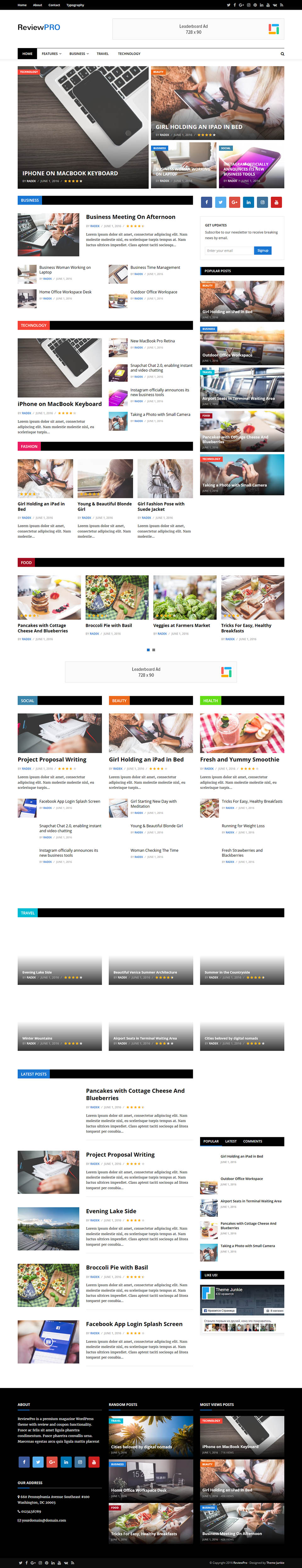 WordPress template Theme Junkie ReviewPro