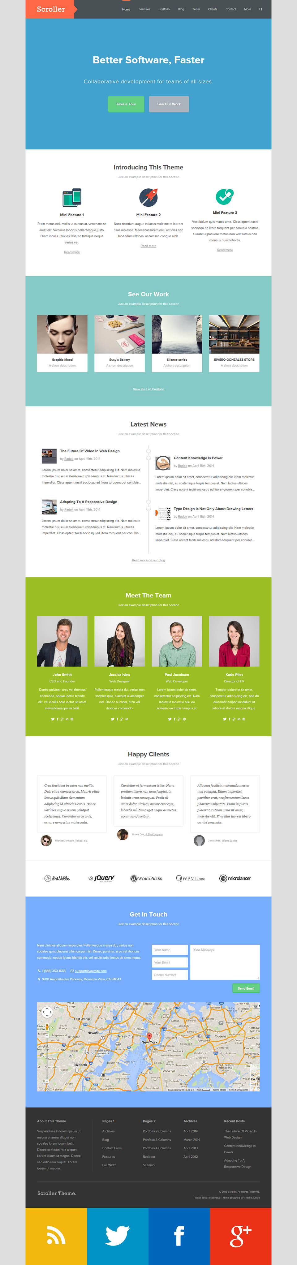 WordPress template Theme Junkie Scroller