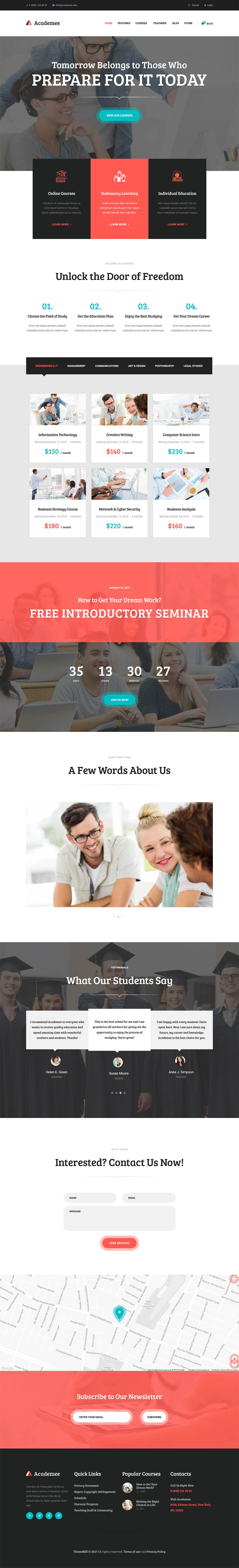 WordPress template ThemeForest Academee