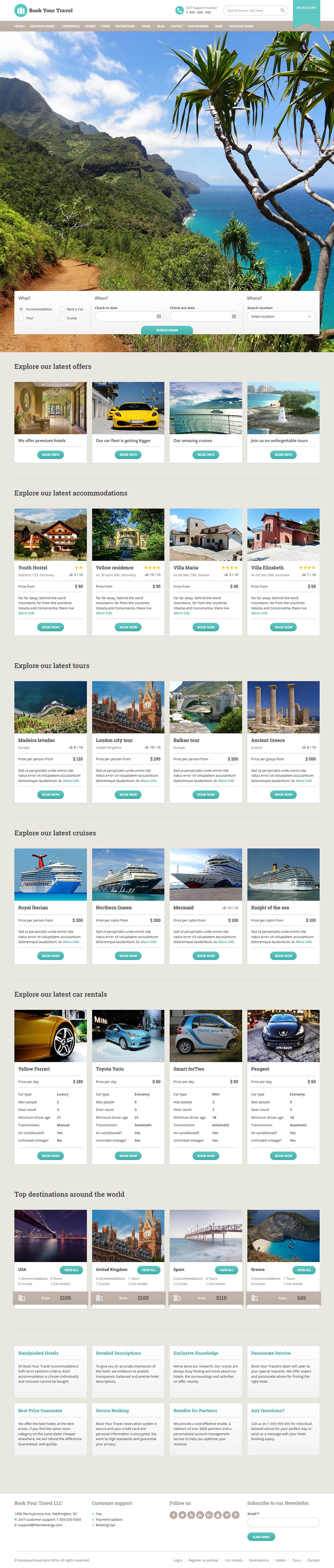 WordPress template ThemeForest Book Your Travel