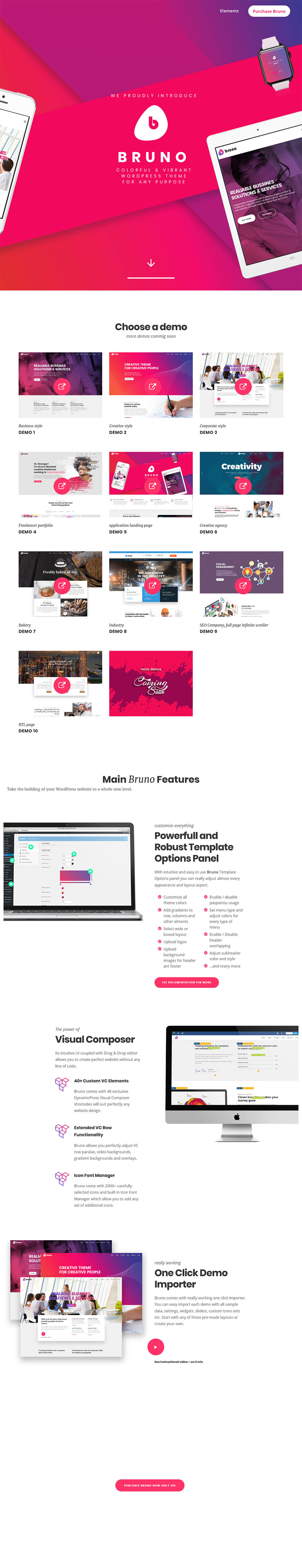 WordPress template ThemeForest Bruno