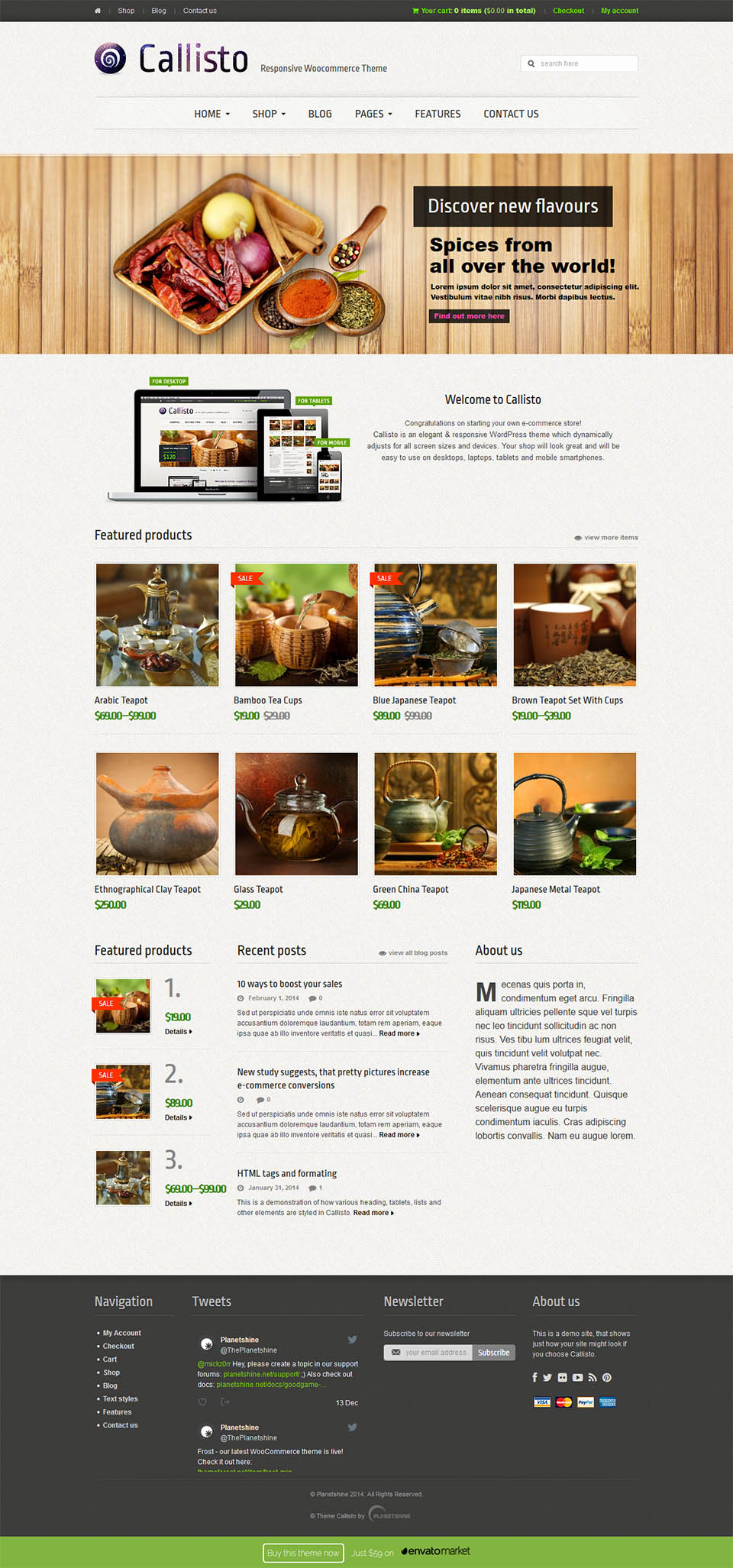 WordPress template ThemeForest Callisto