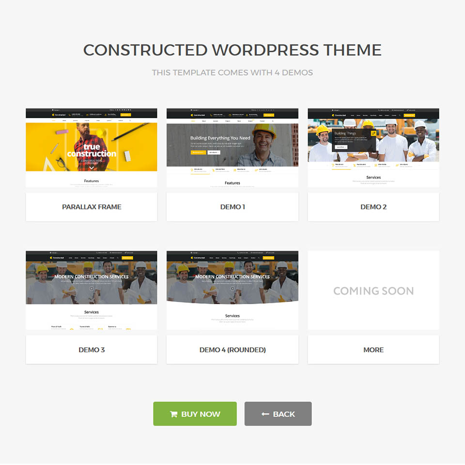 WordPress template ThemeForest Constructed