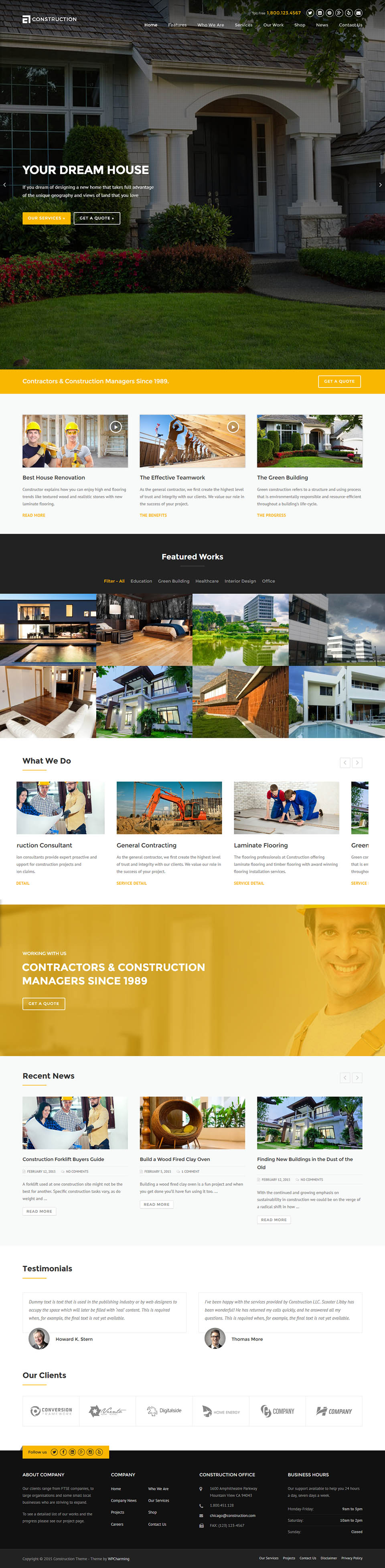 WordPress template ThemeForest Construction