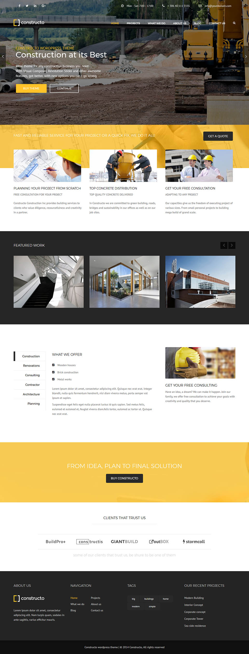 WordPress template ThemeForest Constructo