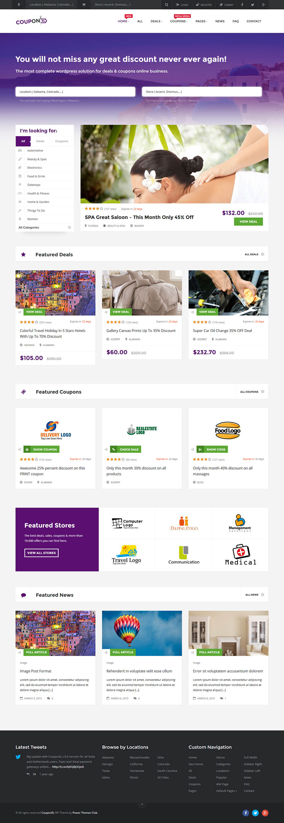 WordPress template ThemeForest CouponXL