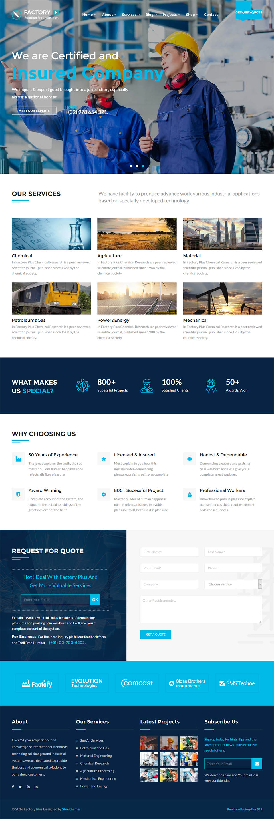 WordPress template ThemeForest Factory Plus