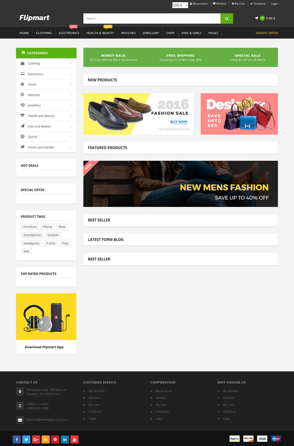 WordPress template ThemeForest Flipmart