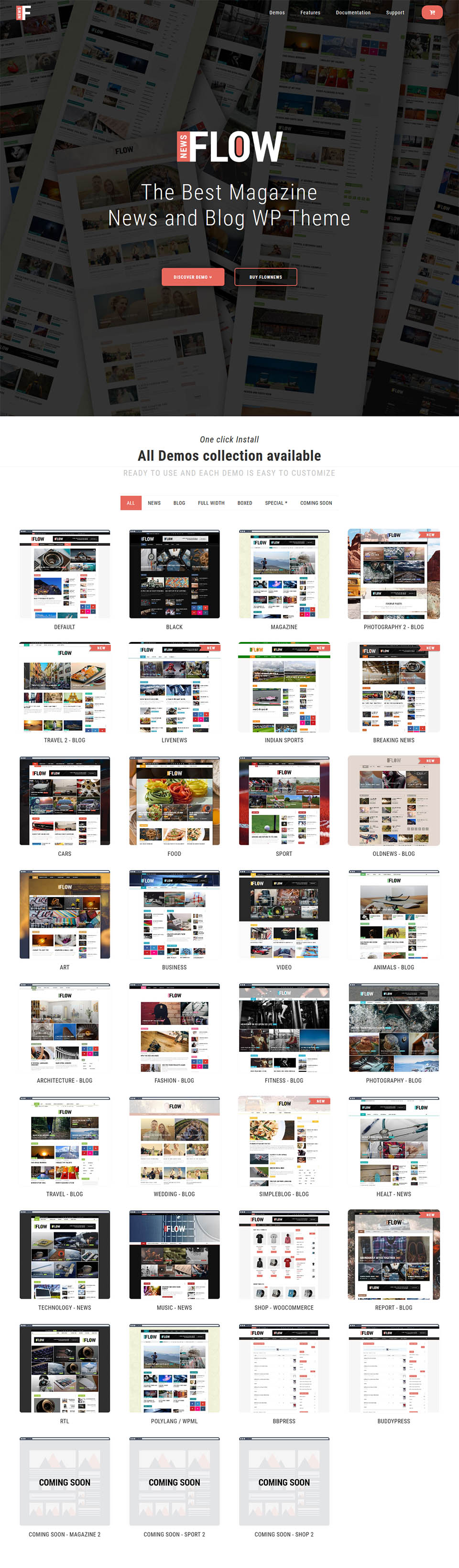 WordPress template ThemeForest Flow News