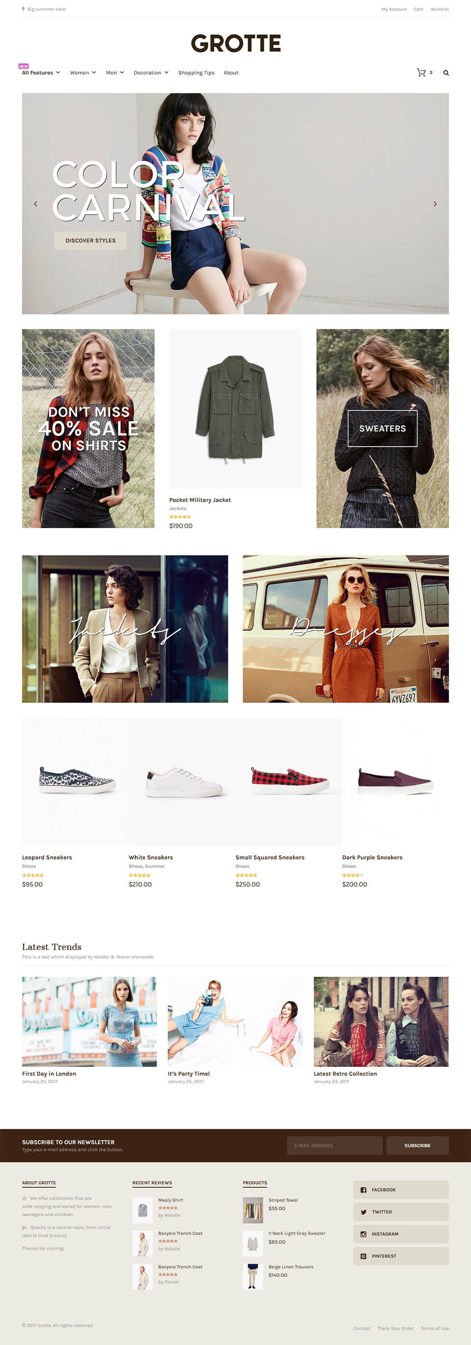 WordPress template ThemeForest Grotte