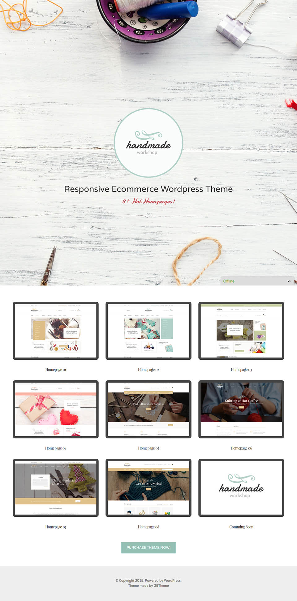 WordPress template ThemeForest Handmade