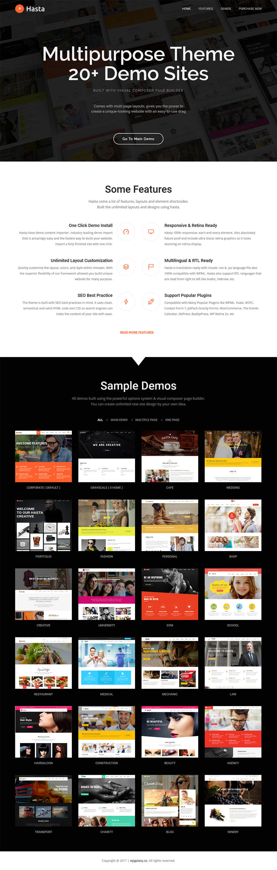 WordPress template ThemeForest Hasta