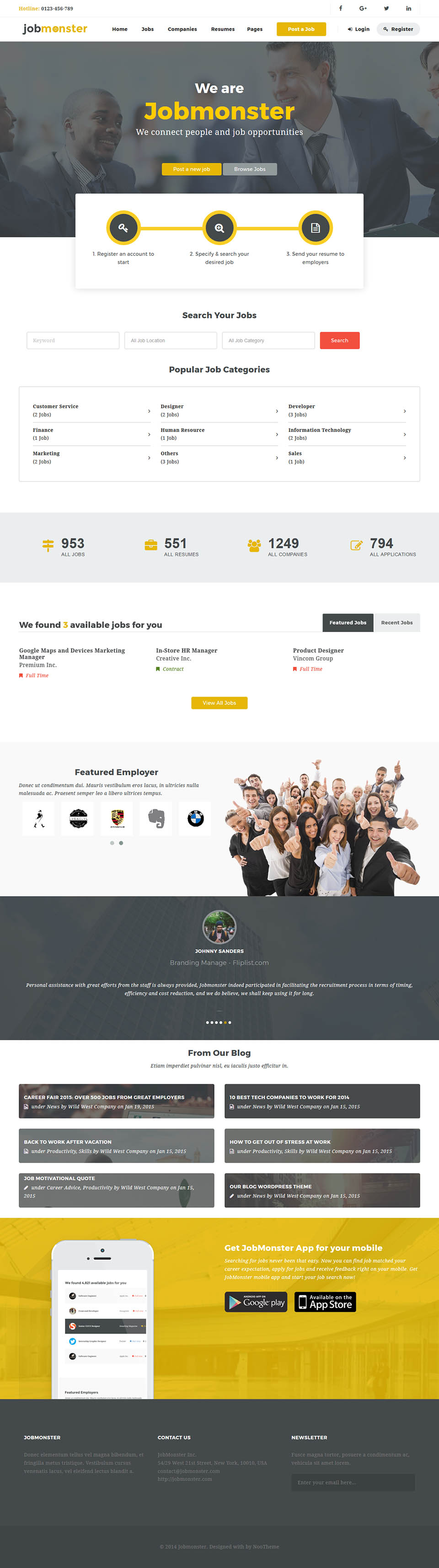 WordPress template ThemeForest Jobmonster