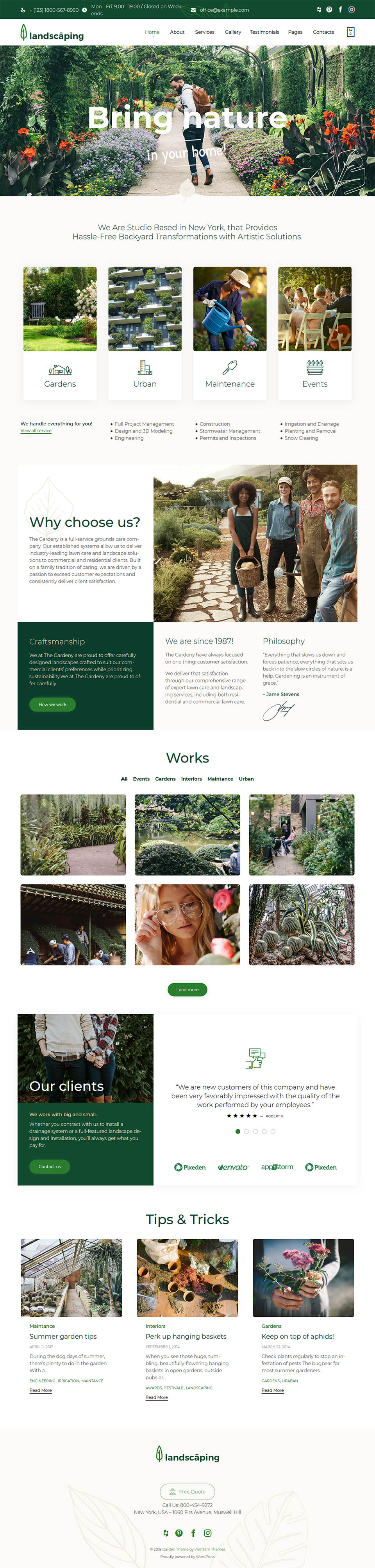 WordPress template ThemeForest Landscaping