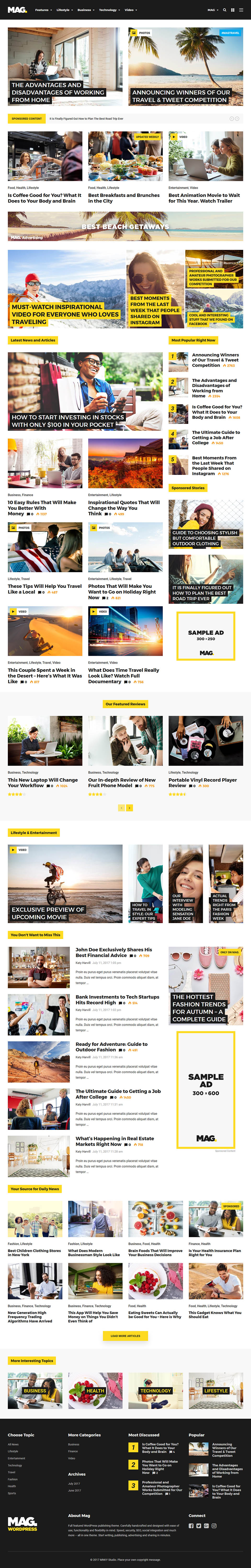 WordPress template ThemeForest Mag