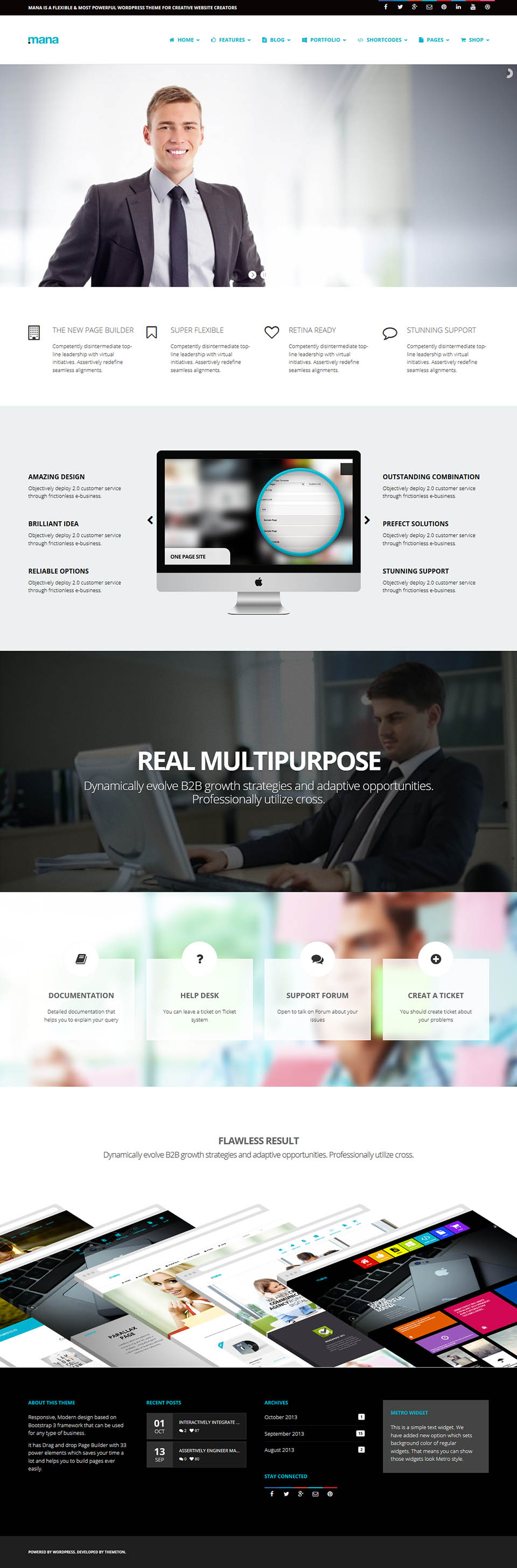 WordPress template ThemeForest Mana