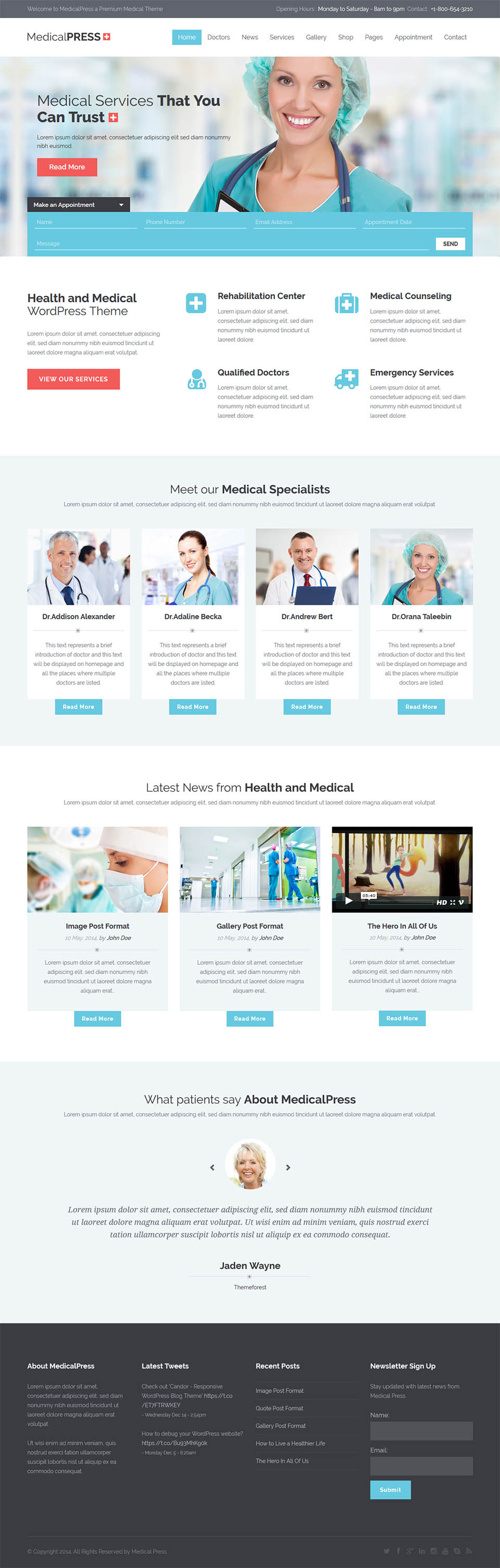 WordPress template ThemeForest MedicalPress