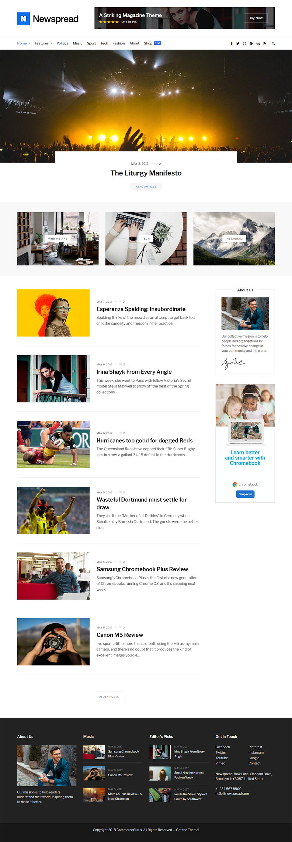 WordPress template ThemeForest Newspread