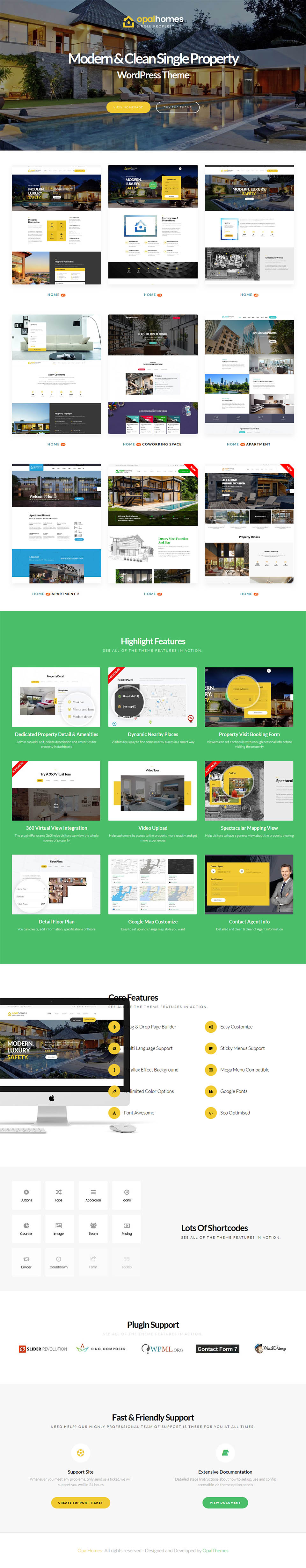 WordPress template ThemeForest Opalhomes