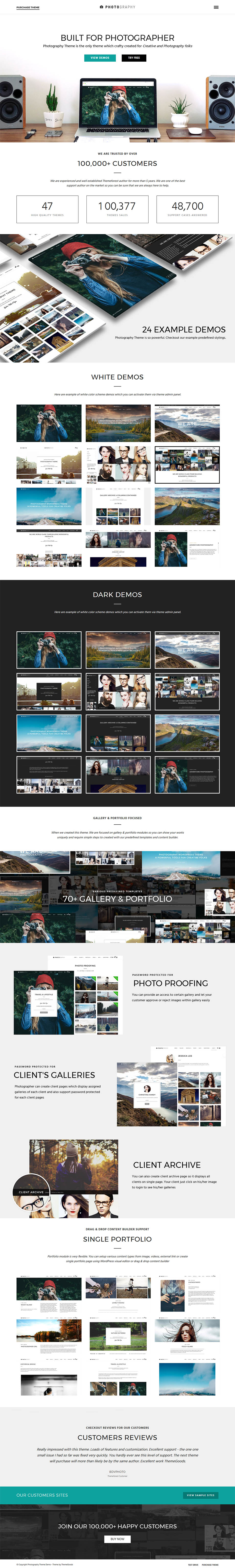 WordPress template ThemeForest Photography