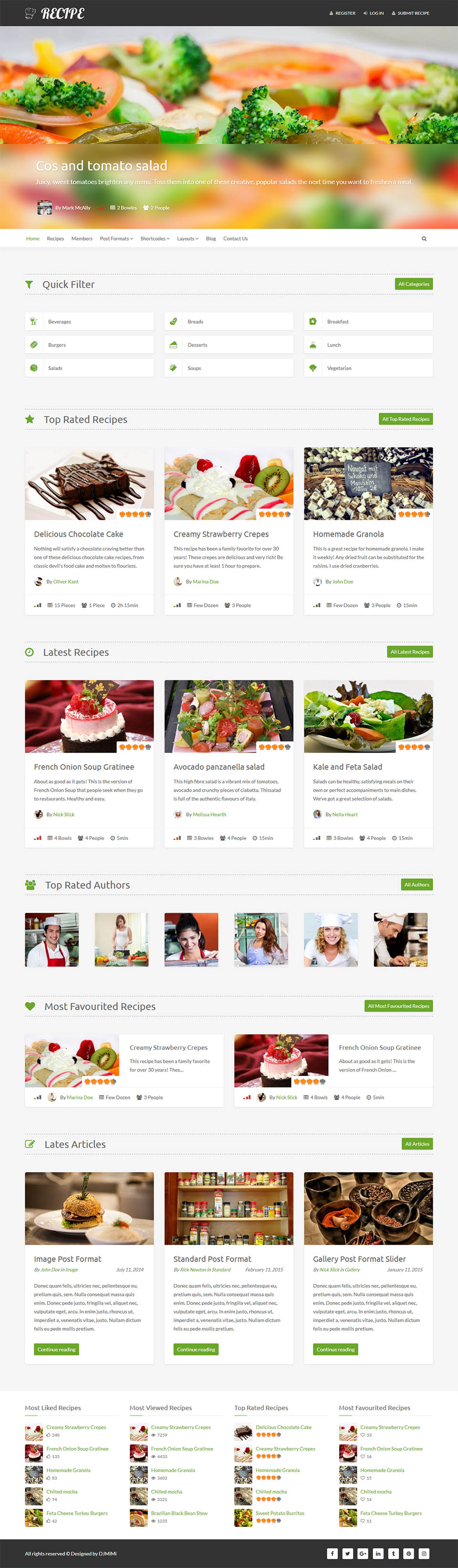 WordPress template ThemeForest Recipe