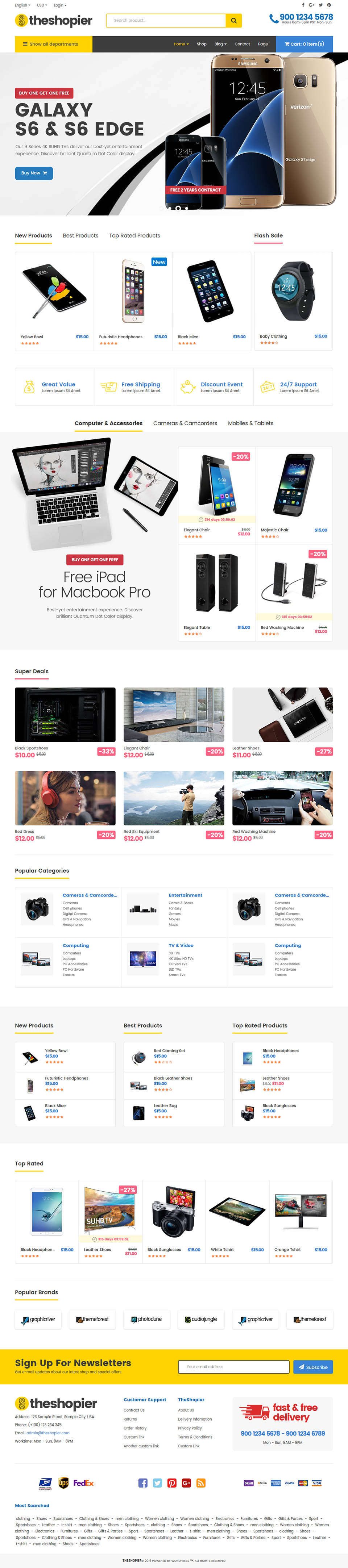 WordPress template ThemeForest Shopier