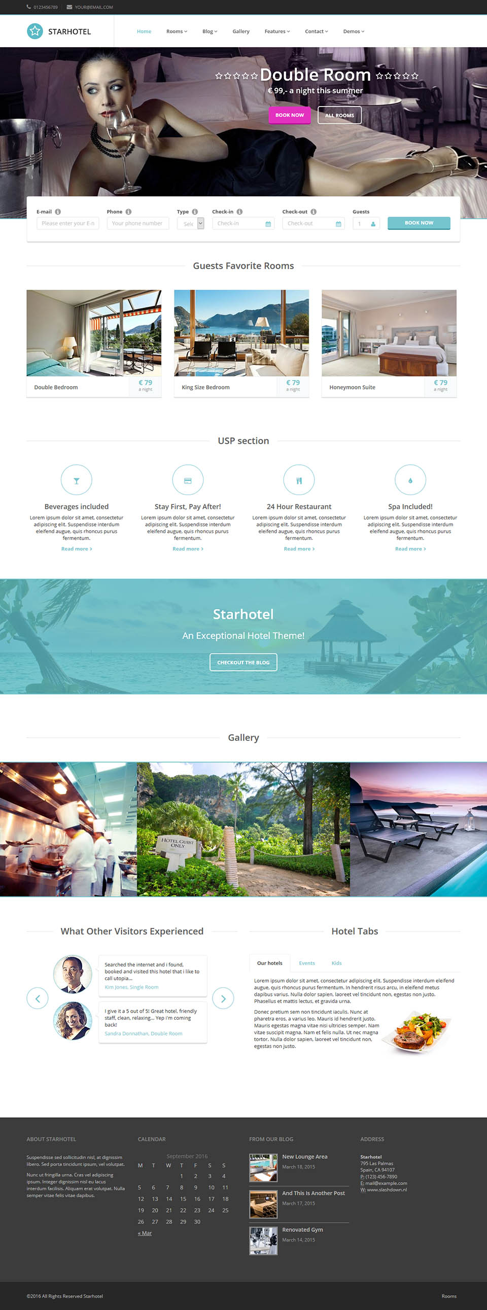 WordPress template ThemeForest Starhotel