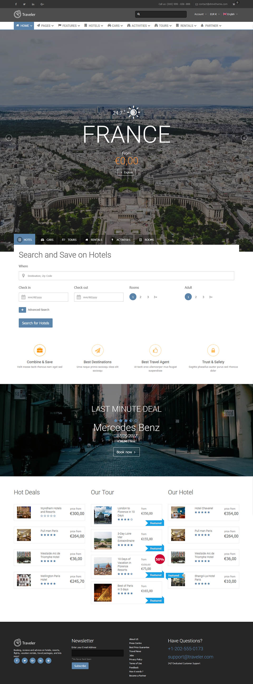 WordPress template ThemeForest Traveler