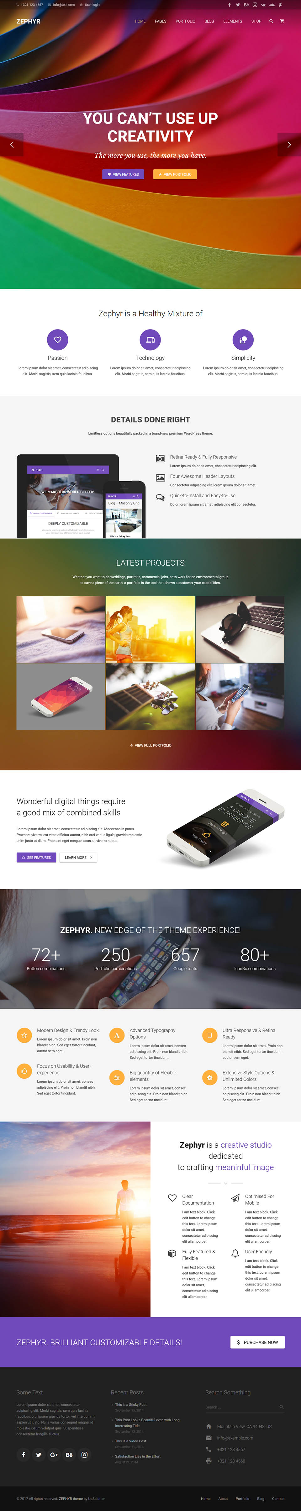 WordPress template ThemeForest Zephyr