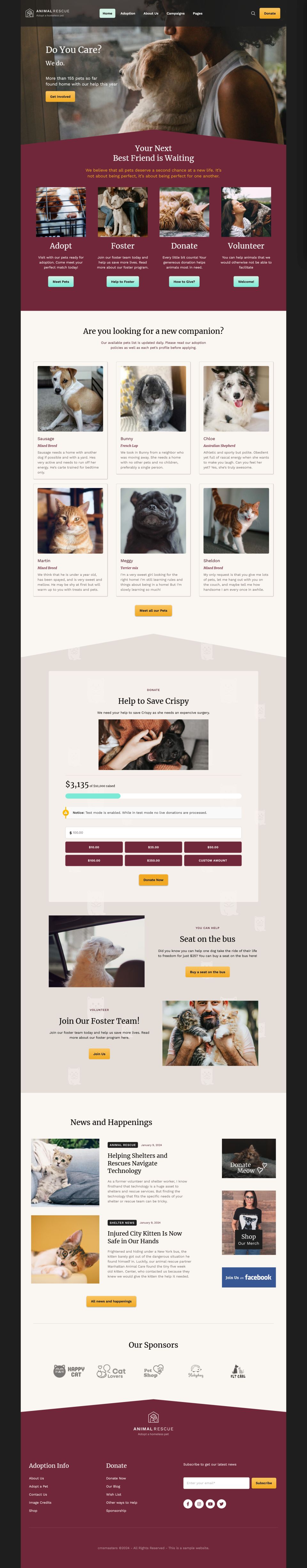 WordPress template ThemeForest Animal Rescue