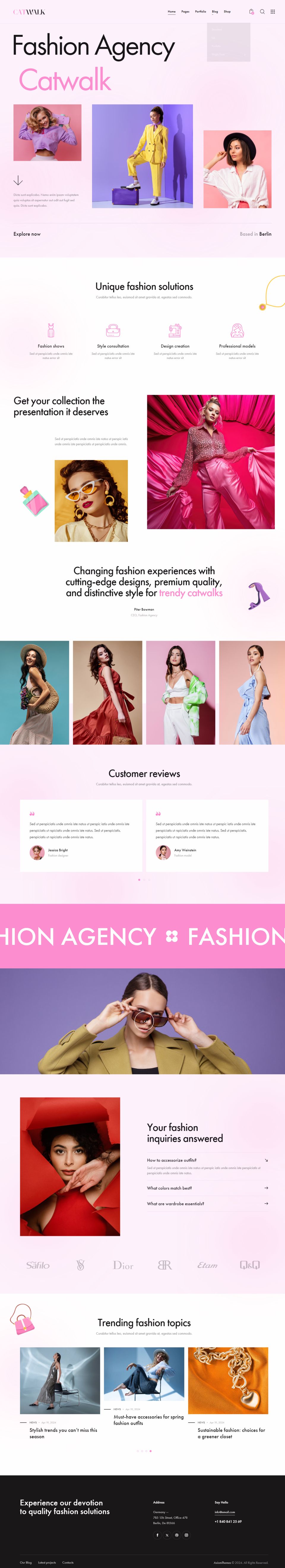 WordPress template ThemeForest Catwalk