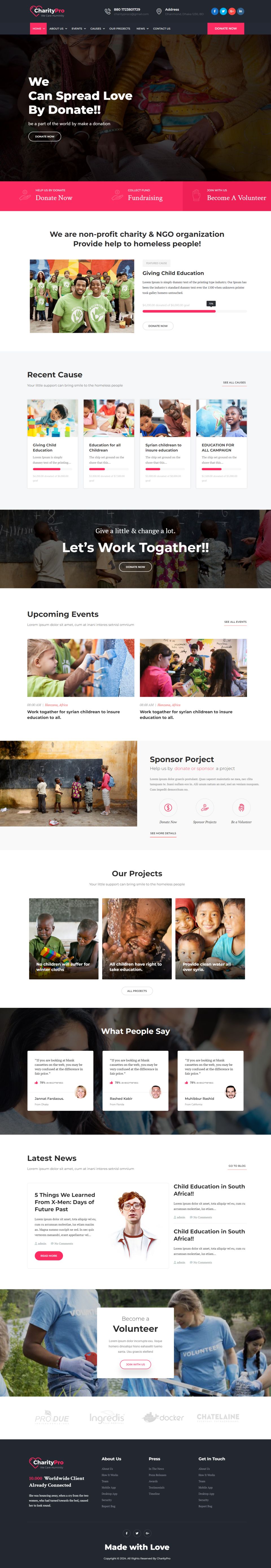 WordPress template ThemeForest Charity Pro