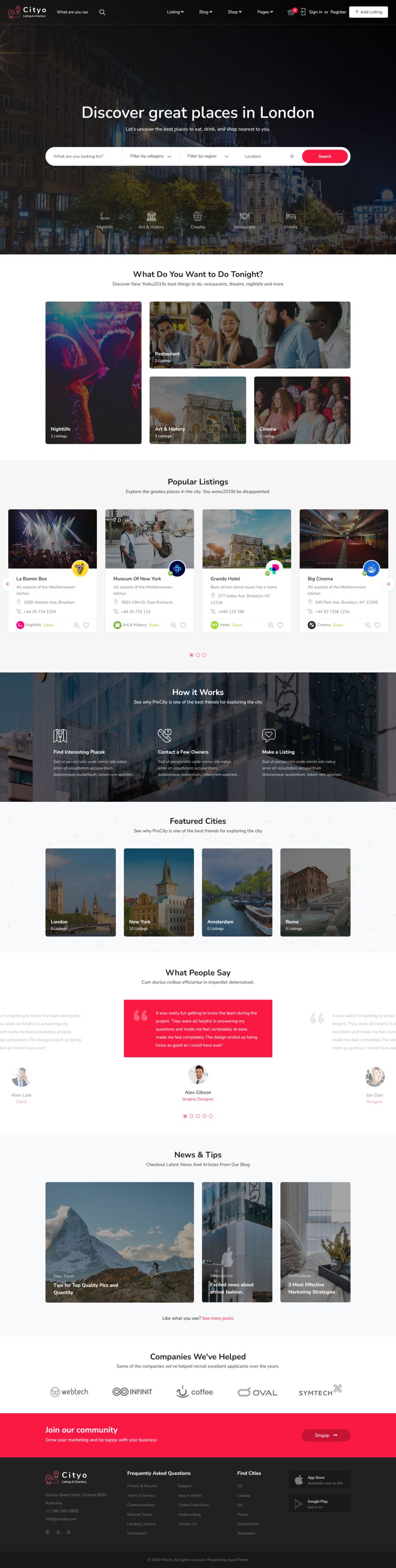 WordPress template ThemeForest Cityo