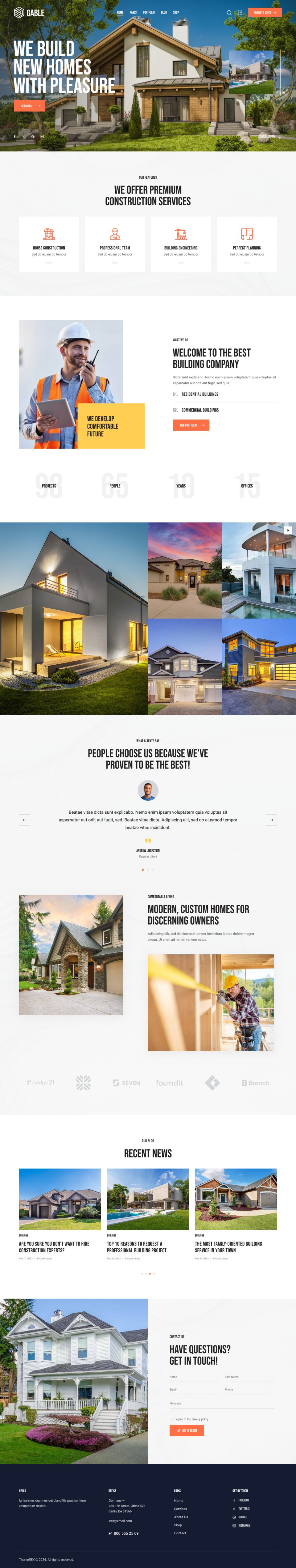 WordPress template ThemeForest Gable