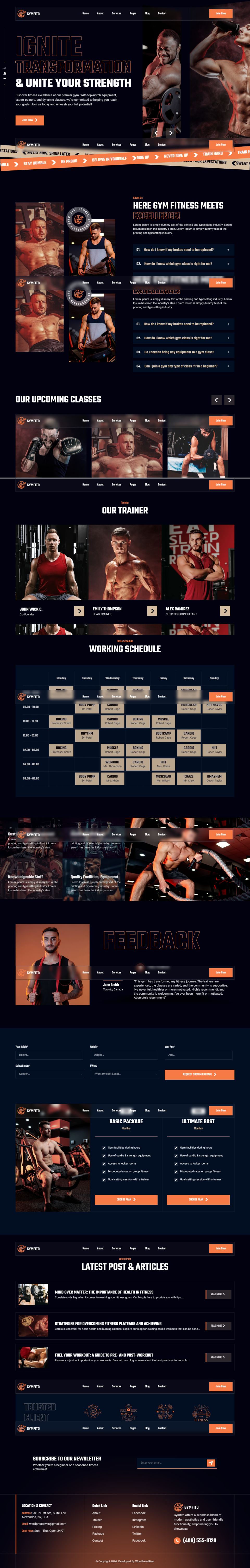 WordPress template ThemeForest Gymfito