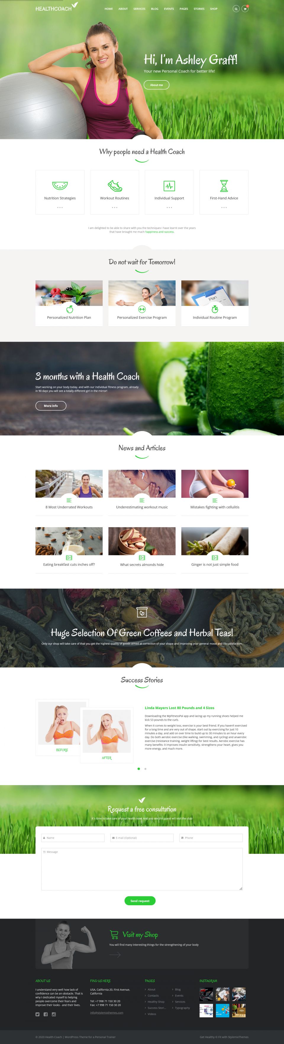 WordPress template ThemeForest Health Coach